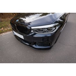 Накладка сплиттер на передний бампер Вар2 на BMW 5 G30 / G31 M-Pack